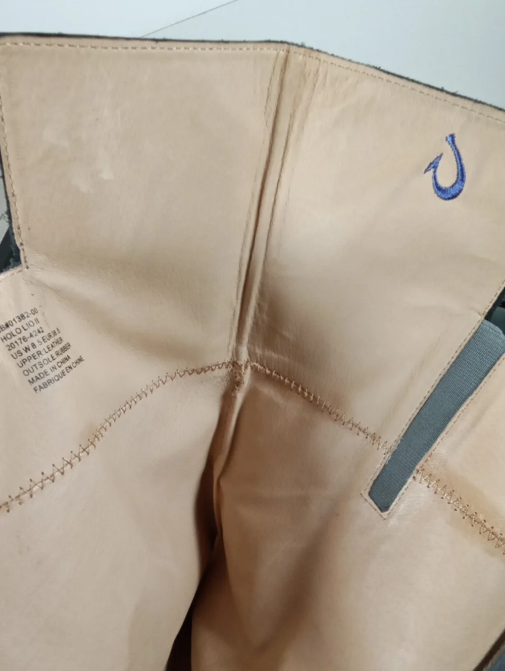 Olukai Holo Lio 11 Riding Boots Dark Shadow Leather Tall Rear Zip Womens 8.5